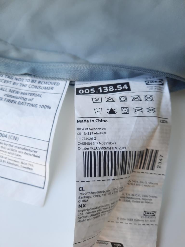 IKEA PUCKELMAL Kussenhoes 50x50 cm Grijs/Turquoise, Huis en Inrichting, Woonaccessoires | Kussens, Ophalen, Zo goed als nieuw