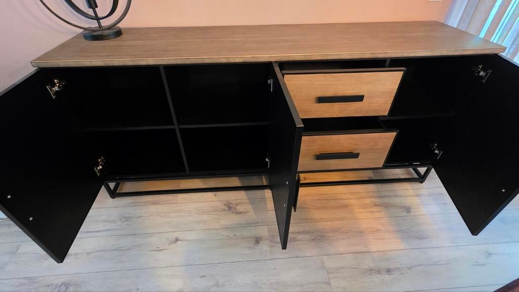 Salontafel en dressoir Edison serie Haco, Met deur(en), 150 tot 200 cm, Industrieel, Modern, Zo goed als nieuw
