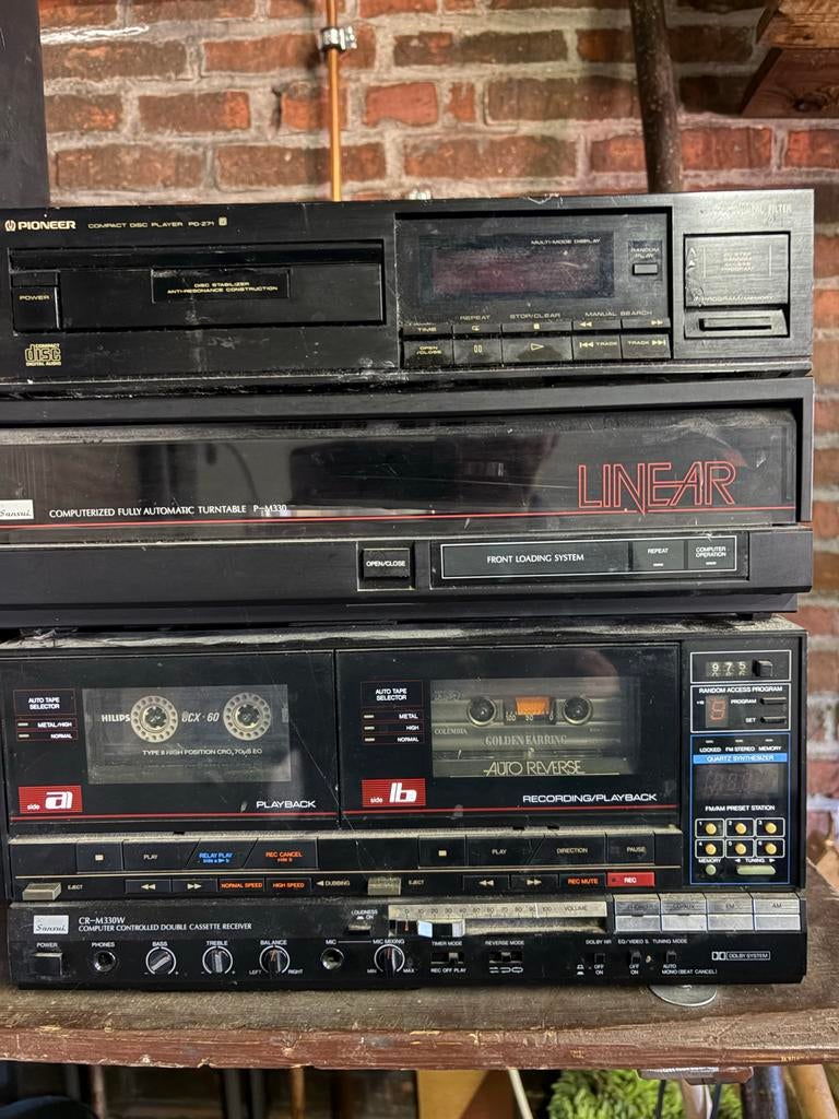 Sansui CR-M330W Stereo Set Jaren '80 - Werkt, Gebruikt, Cassettedeck, Losse componenten, Ophalen