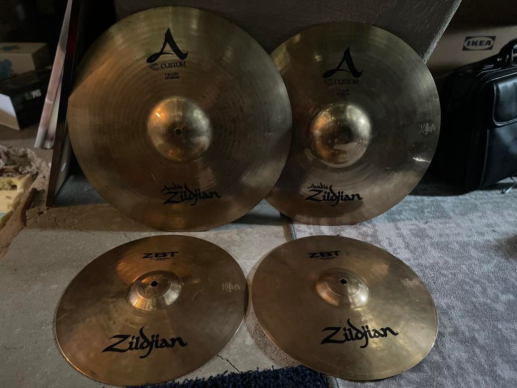 18” Zildjian A-Custom (scheurtje) + 14” Zildjian ZBT Hi-Hat, Muziek en Instrumenten, Ophalen, Gebruikt, Overige merken