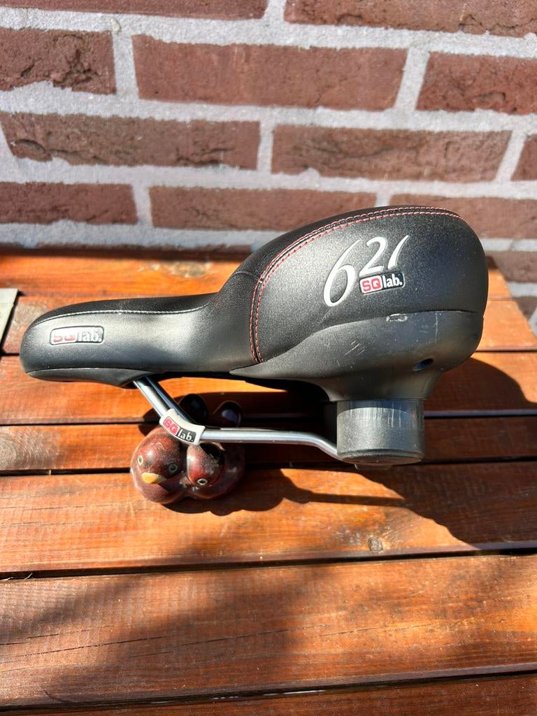 SQlab - 621 Fietszadel, Fietsen en Brommers, Fietsonderdelen, Leer, Zo goed als nieuw, Zadel, Ophalen