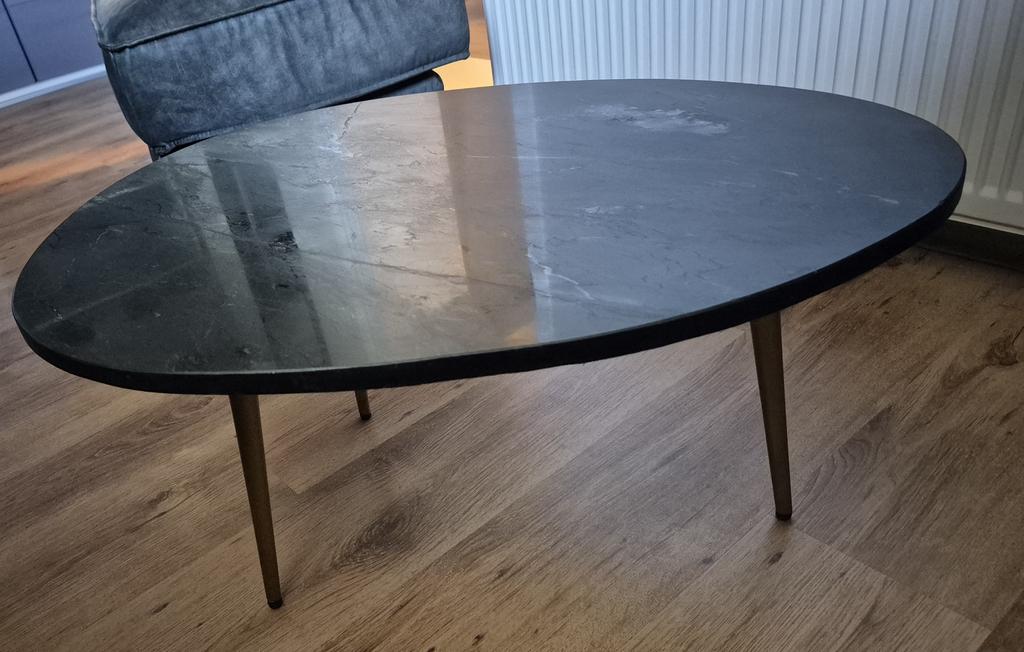 Salontafel Enzo marmer zwart goud ZGAN, Ophalen, 50 tot 100 cm, Hotel chic / modern / klassiek, Overige materialen