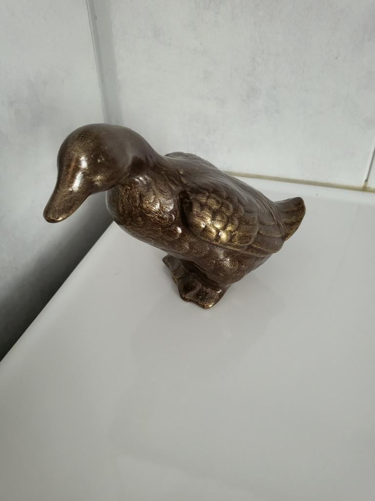 Bronzen eend beeldje, Antiek en Kunst, Ophalen of Verzenden