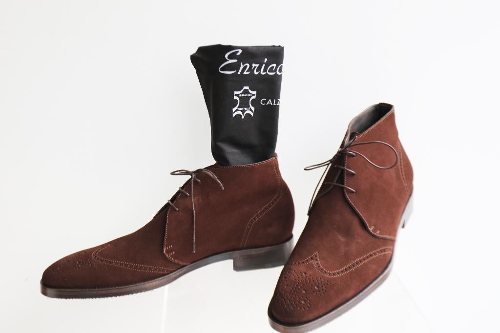Nieuw! Enrico Piaceri suède chukkaboots in 11.5 = maat 46, Enrico Piaceri, Bruin, Boots, Nieuw