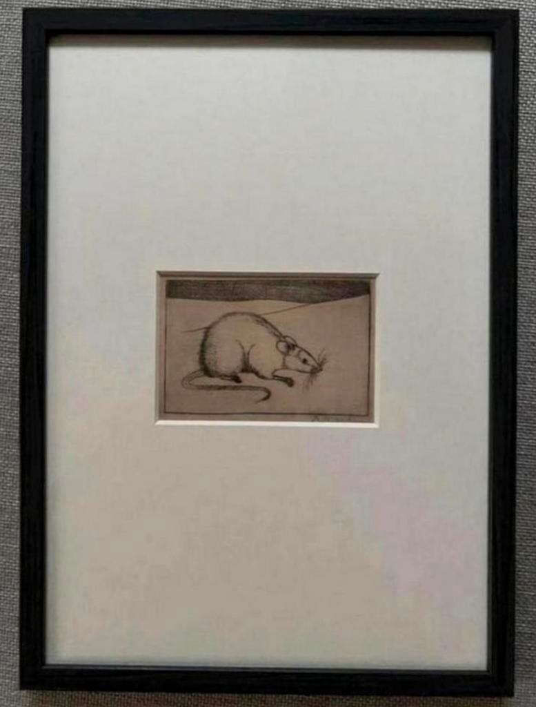 Jan Mankes 1889-1920 / Originele Heliogravure Muis 1923, Antiek en Kunst, Kunst | Etsen en Gravures, Ophalen of Verzenden