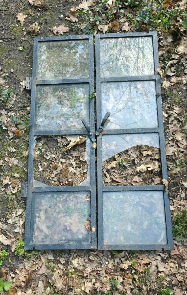 Ijzeren raam, 2 delig, Ophalen, Minder dan 80 cm, Minder dan 80 cm