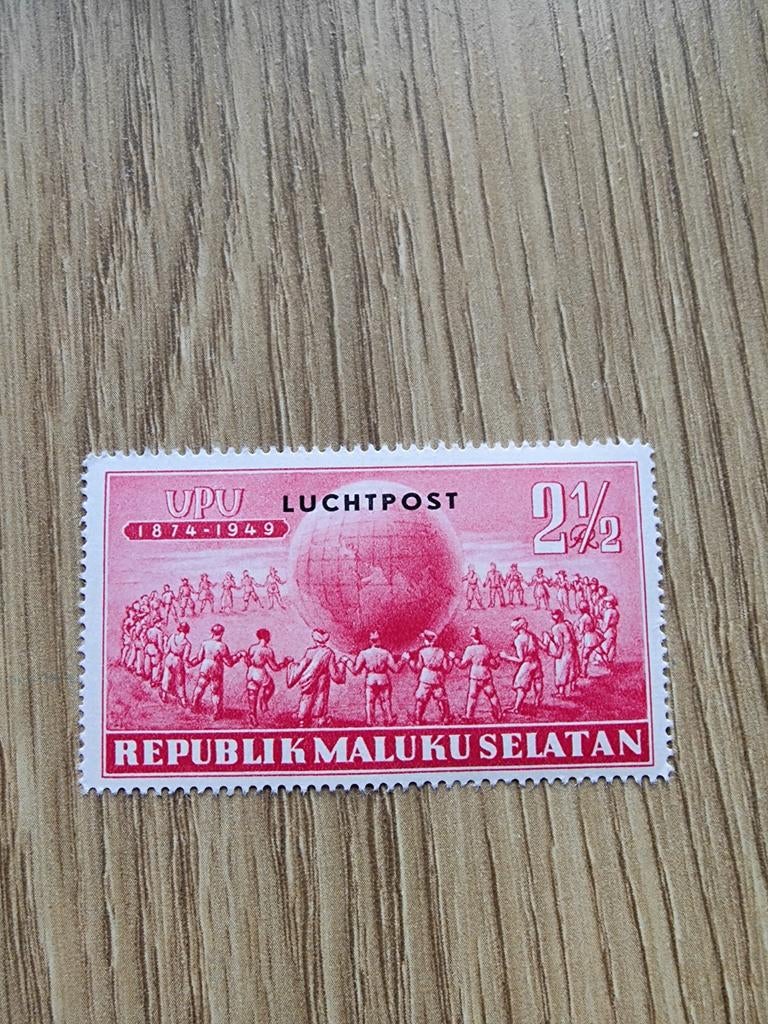 Postzegel Republiek Maluku Selatan UPU Luchtpost 2 1/2, Ophalen of Verzenden