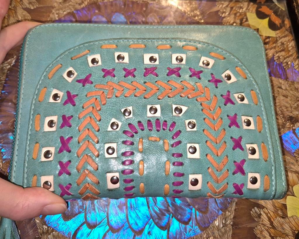 Mahiya leren clutch portemonnee, Ophalen of Verzenden, Nieuw, Blauw