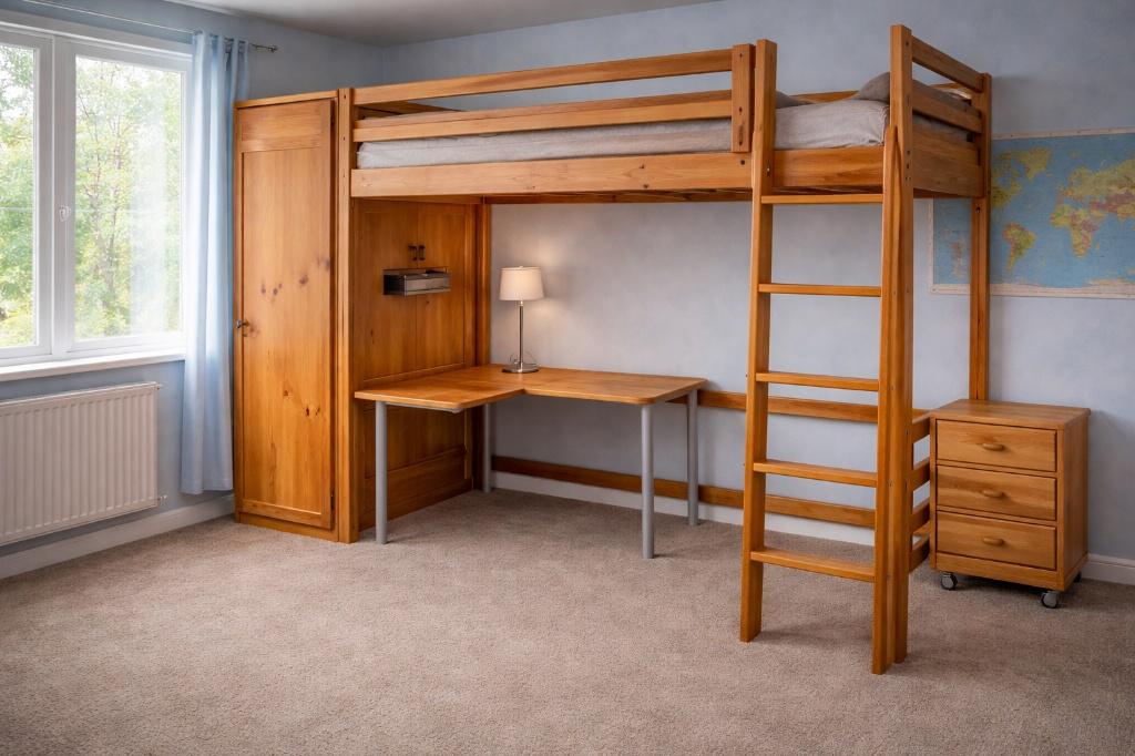 Massief grenen kinder en tiener kamer van Flexa, Ophalen, Gebruikt, Eenpersoons, Neutraal en tijdloos