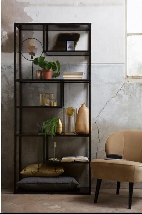 Design wandkast WOOOD, Huis en Inrichting, Kasten | Wandmeubels, Ophalen, Zo goed als nieuw, Minder dan 150 cm, Metaal