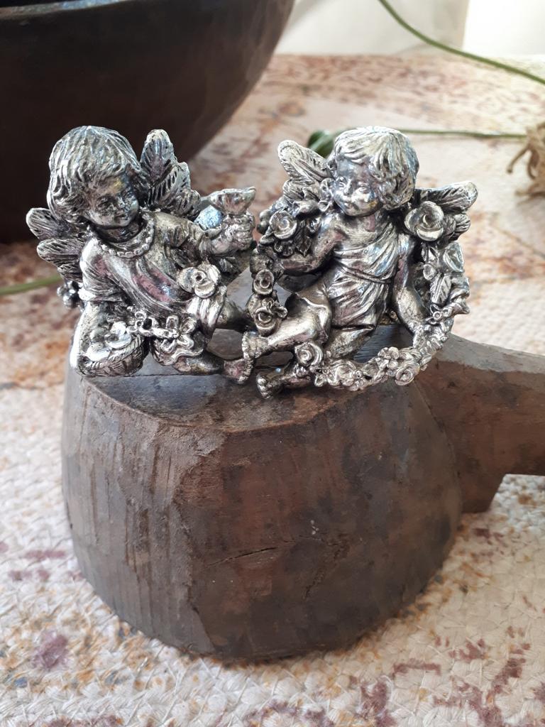 Servetringen engeltjes 2x zilverkleurig kunstof, Overige typen, Kunststof, Zilver, Ophalen of Verzenden