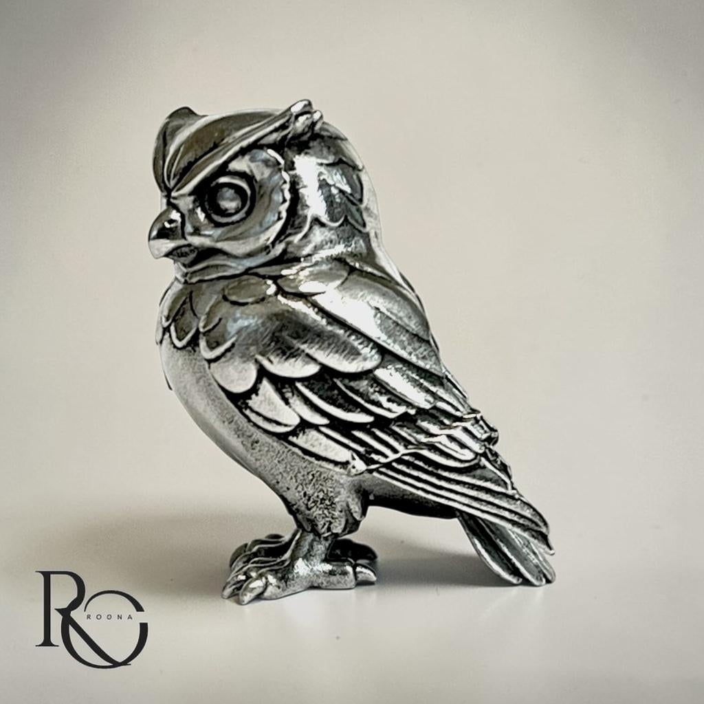 Zilveren miniatuur uil – 925 sterling zilver, Ophalen of Verzenden, Zilver