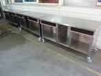 RVS verrijdbare werkbank met lade 180x80cm horeca tafel, Gebruikt, RVS Meubilair, Handelsonderneming Hendriksen, Ophalen of Verzenden