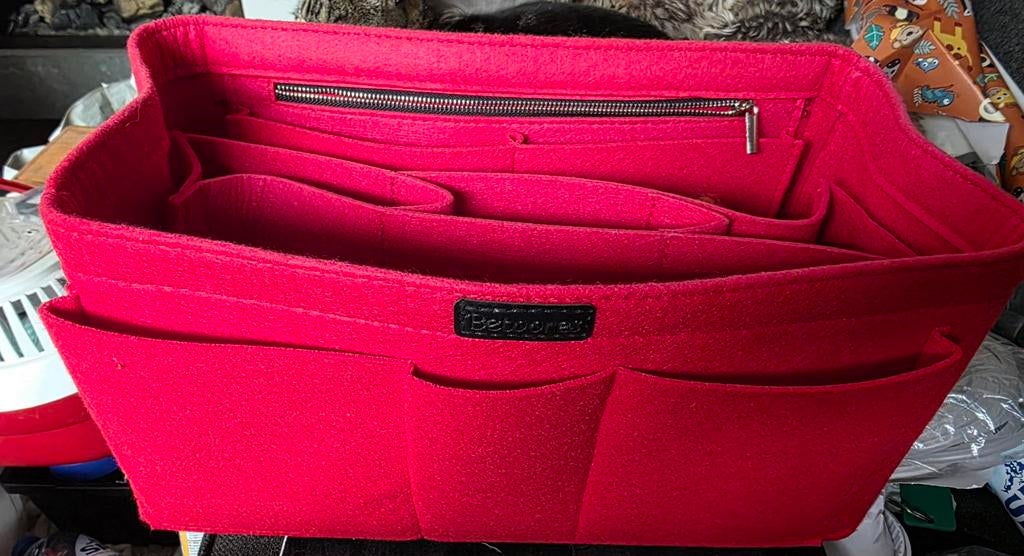 Inzettas 40 lang 20 breed 20 hoog rood vilt, Ophalen of Verzenden, Zo goed als nieuw, Rood, Overige typen