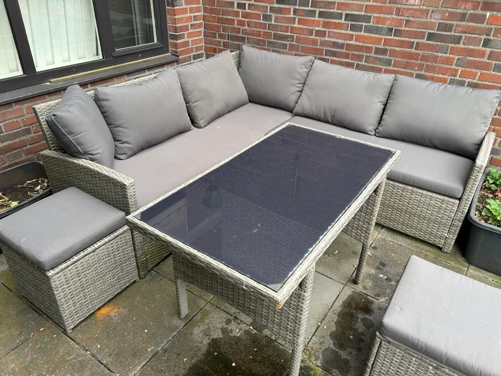 Loungeset, Tuin en Terras, Tuinsets en Loungesets, Ophalen, Gebruikt, 6 zitplaatsen, Loungeset