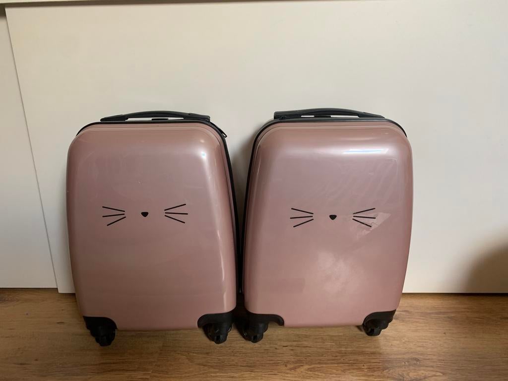 Kinderkoffers 2st, Sieraden, Tassen en Uiterlijk, Koffers, Ophalen, Hard kunststof, Minder dan 50 cm, Zo goed als nieuw