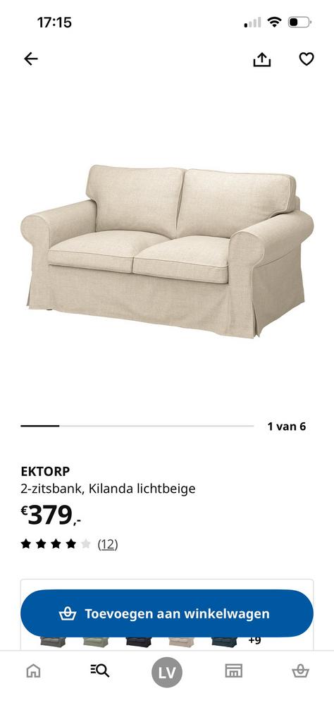 Ektorp 2 zitsbank beige, Ophalen, Zo goed als nieuw, Tweepersoons, Beige