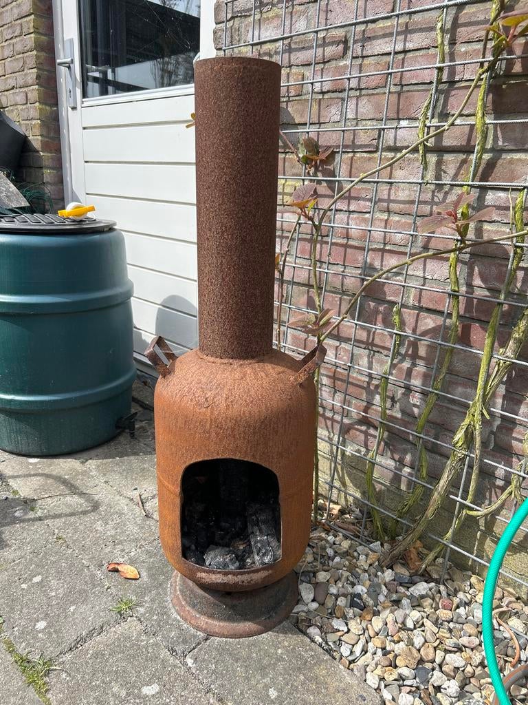 Robuuste Vuurton / Terrashaard - Rustiek Design, Tuin en Terras, Vuurkorven, Ophalen, Gebruikt, Vuurton