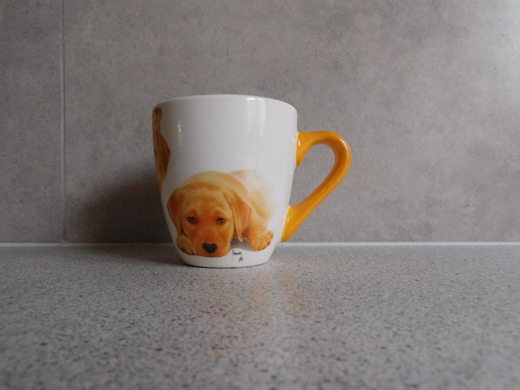 Mok 9x8 cm. Puppy Labrador Francien van Westering, Ophalen of Verzenden, Zo goed als nieuw, Overige stijlen, Kop(pen) en/of Schotel(s)