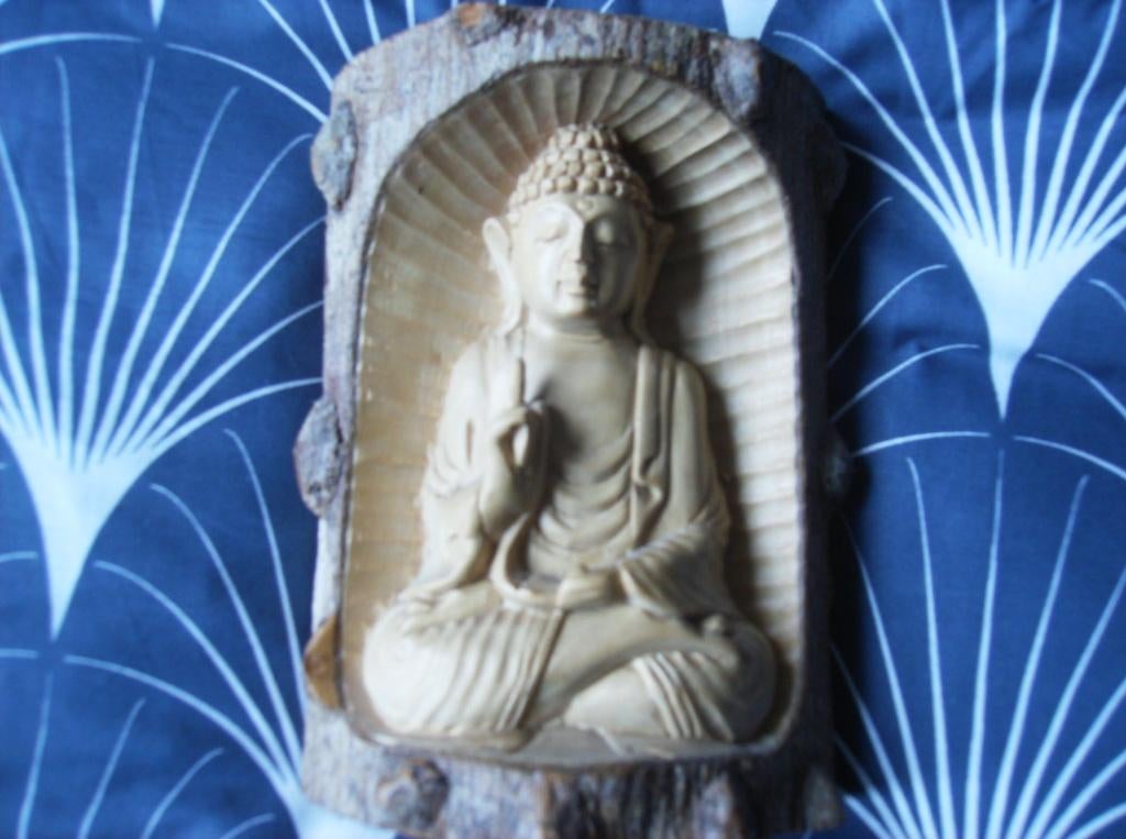 BOEDDHA HANDWERK, UIT  HOUT GESNEDEN., PRIMA STAAT, Ophalen of Verzenden