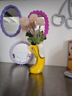 Bananen vaas - origineel decoratiestuk, Geel, Aardewerk of Porselein, Nieuw, Ophalen of Verzenden