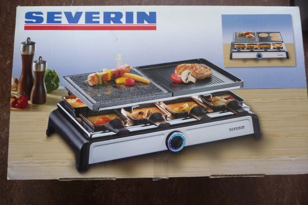 Severin RG 2619 raclette party grill, Witgoed en Apparatuur, Gourmetstellen, Ophalen of Verzenden, Zo goed als nieuw, 8 personen of meer