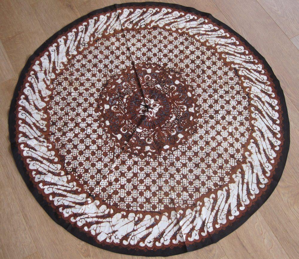 Tafelkleed, rond, batik, Antiek en Kunst, Antiek | Kleden en Textiel, Ophalen of Verzenden