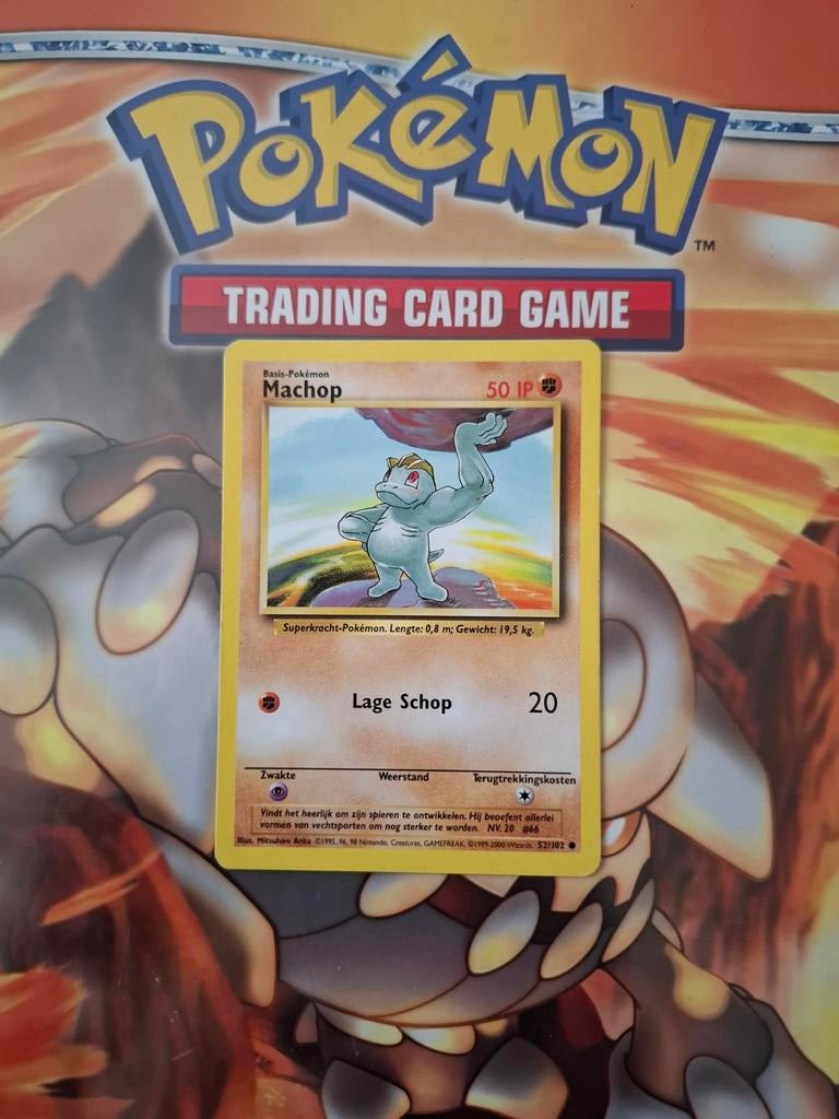 Machop 52/102 Base set pokemon kaart NL, Ophalen of Verzenden, Gebruikt, Losse kaart