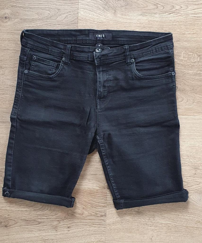 Zwarte heren korte spijkerbroek van het merk SMOG., Kleding | Heren, Zwart, Zo goed als nieuw, W33 - W34 (confectie 48/50), Smog