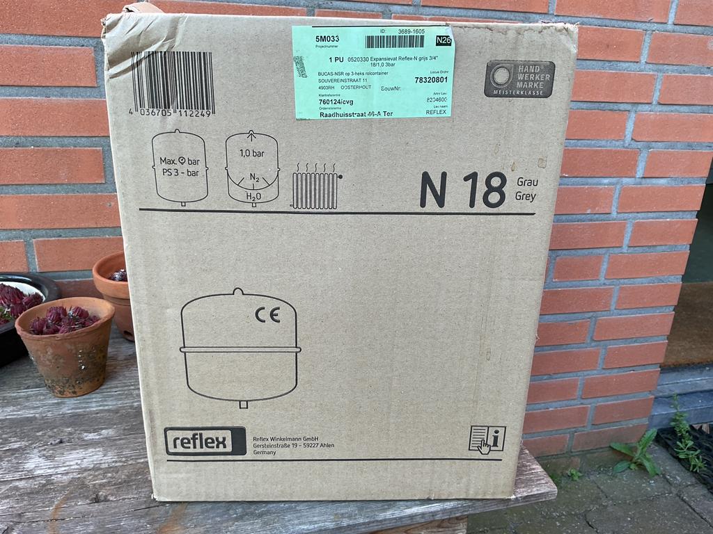 Expansievat nieuw in doos, Ophalen, 30 tot 80 cm, Cv-ketel of Combi-ketel, Nieuw