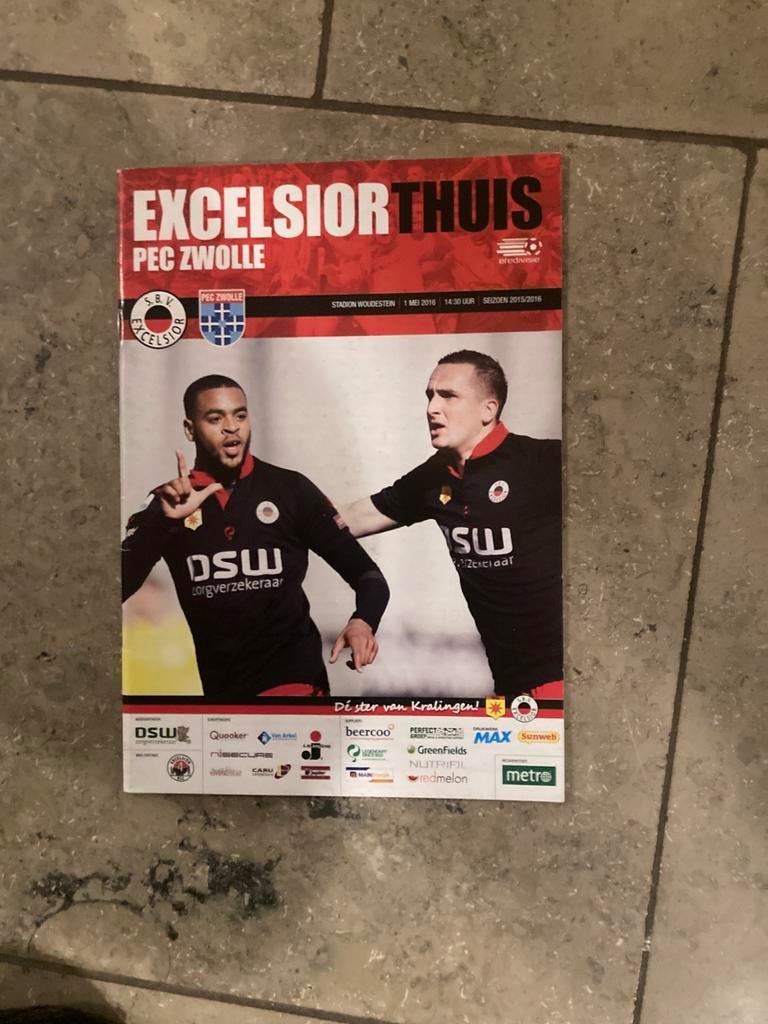 PROGRAMMABOEKJE EXCELSIOR-PEC ZWOLLE 15-16, Ophalen of Verzenden, Zo goed als nieuw, Overige binnenlandse clubs, Overige typen