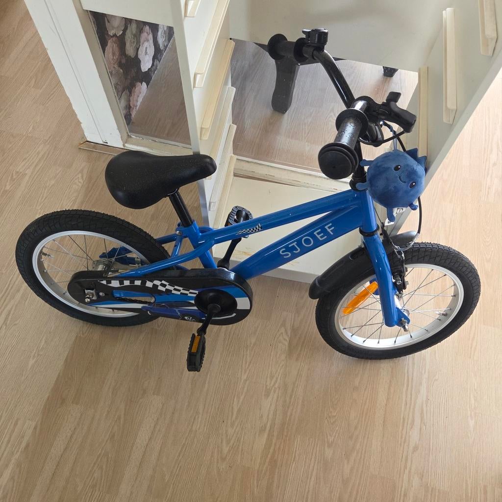 Jongensfiets Sjoef - Blauw (geschikt vanaf 4 jaar), Gebruikt, Ophalen of Verzenden, Handrem, Sjoef