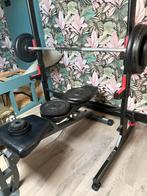 Fitness station + 140kg aan schijven, Ophalen of Verzenden, Zo goed als nieuw, Metaal