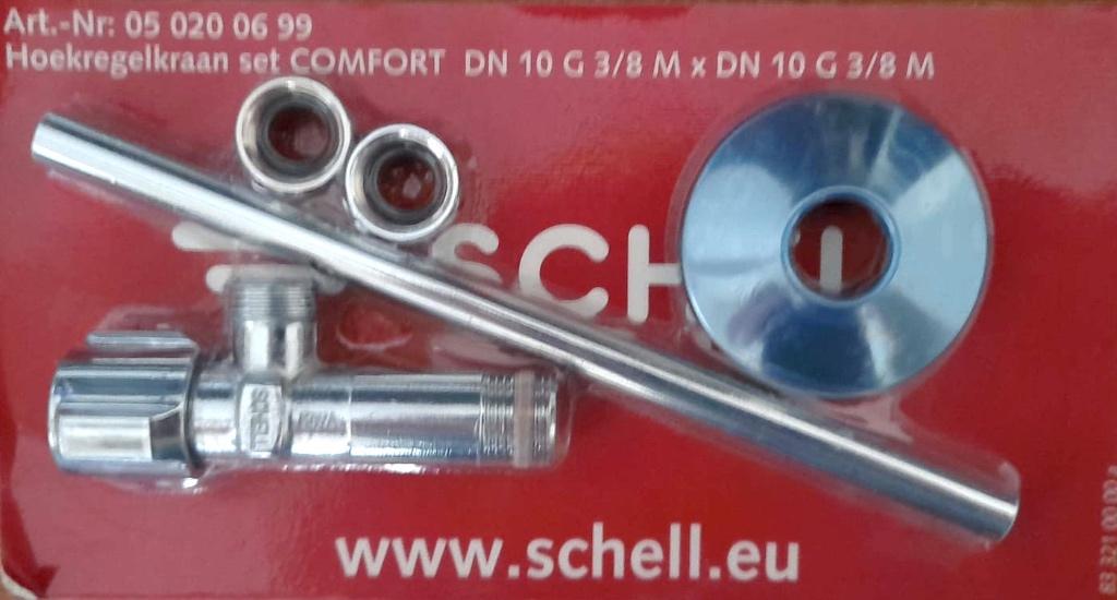 Schell hoekregelkraan set Comfort, Ophalen of Verzenden, Nieuw, Rvs, Kraan