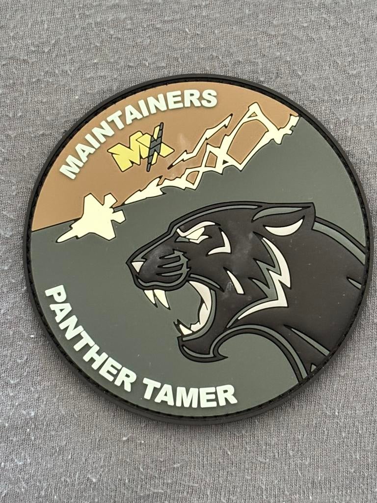 Pvc embleem MX F-35 panther tamer, Verzenden, Luchtmacht, Overige gebieden, Embleem of Badge