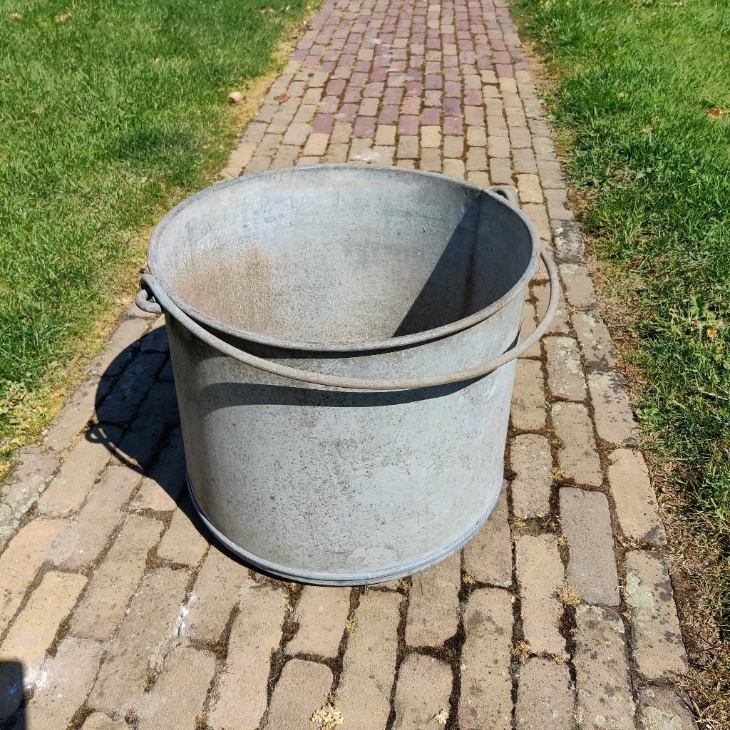 zinken ketel, Tuin en Terras, Bloembakken en Plantenbakken, Ophalen, Gebruikt, Minder dan 60 cm, Rond