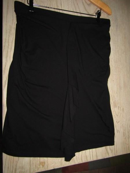 G079 JUFFROUW JANSSEN mt XL rok tricot zwart roezel, Verzenden, Zwart, Maat 46/48 (XL) of groter, Zo goed als nieuw