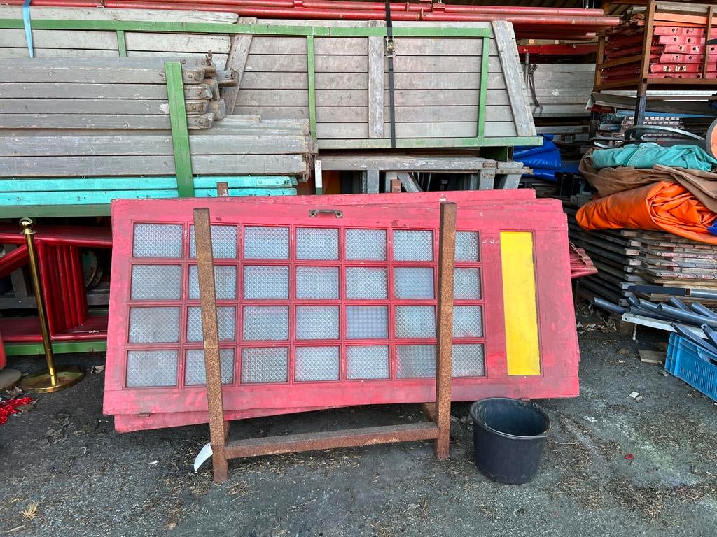 Vintage panelen kassahok kermis rood geel Parade, Ophalen, Gebruikt, 80 tot 100 cm, Overige typen