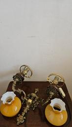 Vintage wandlampje met glazen kapjes, Antiek en Kunst, Antiek | Lampen, Ophalen