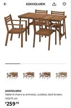 IKEA Askholmen tuinset met 4 stoelen, Ophalen, 4 zitplaatsen, Gebruikt, Eettafel