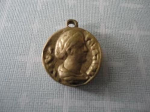 Oude reproductiehanger , keizerin Faustina en Antonius Pius, Verzenden, Zo goed als nieuw, Goud, Overige materialen
