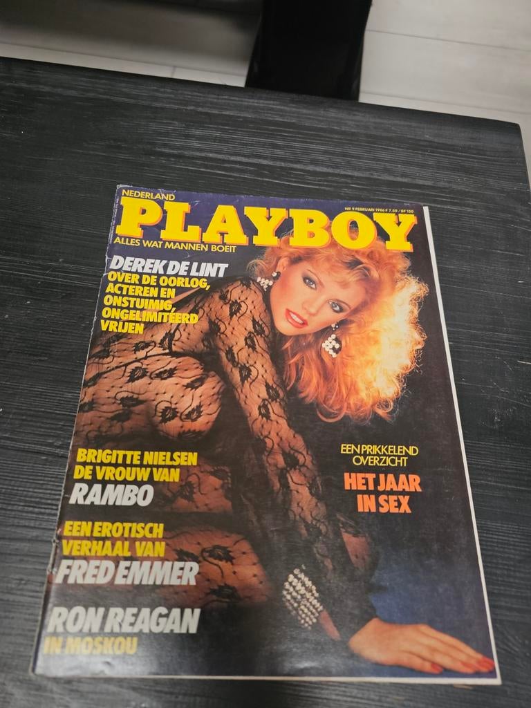 Playboy Nederland Februari 1986 - Brigitte Nielsen, Ophalen of Verzenden, Gelezen, Overige typen