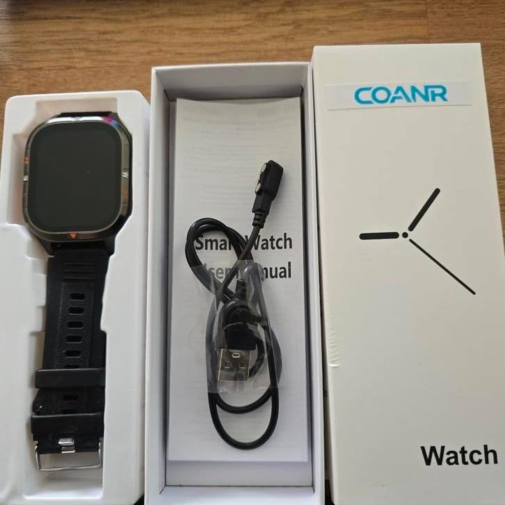 COANR Smartwatch, Sieraden, Tassen en Uiterlijk, Smartwatches, Nieuw, Android, Zwart, GPS, Hartslag, Hoogte, Kompas, Slaap, Ophalen of Verzenden