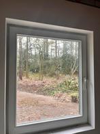 4x HARDHOUTEN raamkozijnen dubbelglas met beslag, Ophalen, Raamkozijn, Zo goed als nieuw, 75 tot 150 cm