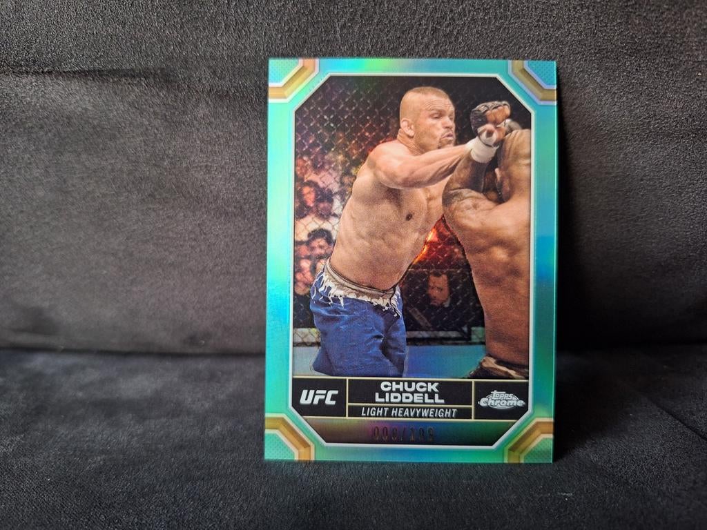 Chuck Liddell (Aqua Refractor) #46 2024 Topps Chrome UFC/199, Ophalen of Verzenden, Nieuw, Plaatje