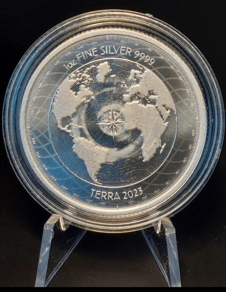 Zilveren munt 1 oz - Terra 2023, Postzegels en Munten, Munten | Nederland, Verzenden, Overige waardes, Losse munt, Zilver