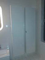 2 Witte ondiepe smalle badkamerkasten en 1 vierkante kast, Huis en Inrichting, Badkamer | Badkamermeubels, (Half)hoge kast, Minder dan 50 cm