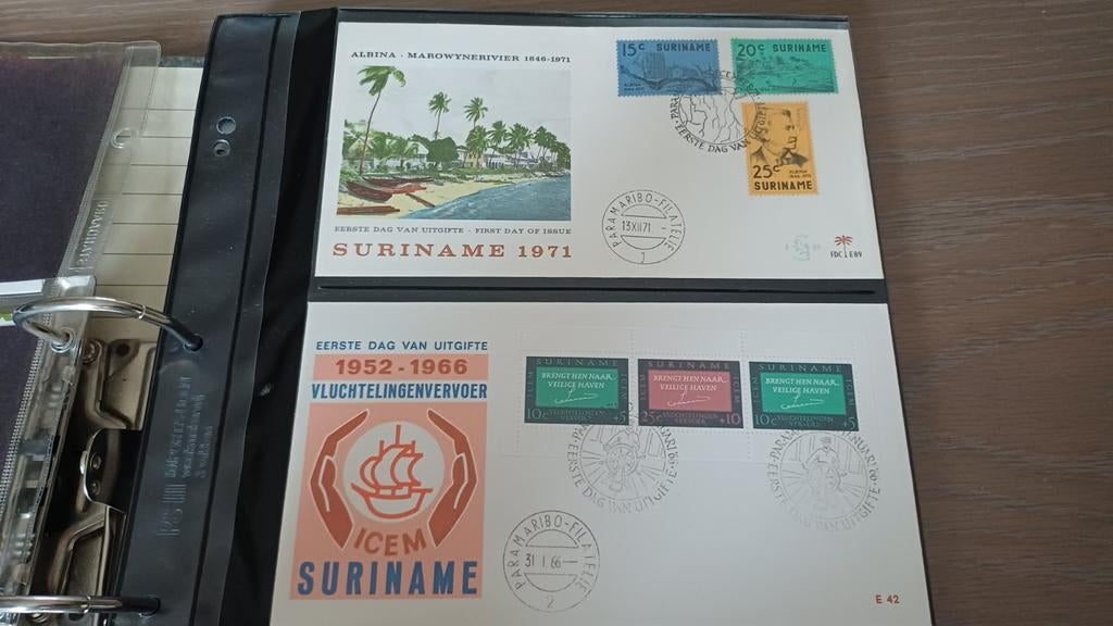2 x fdc Suriname, Postzegels en Munten, Postzegels | Eerstedagenveloppen, Ophalen of Verzenden, Onbeschreven, Rest van de wereld