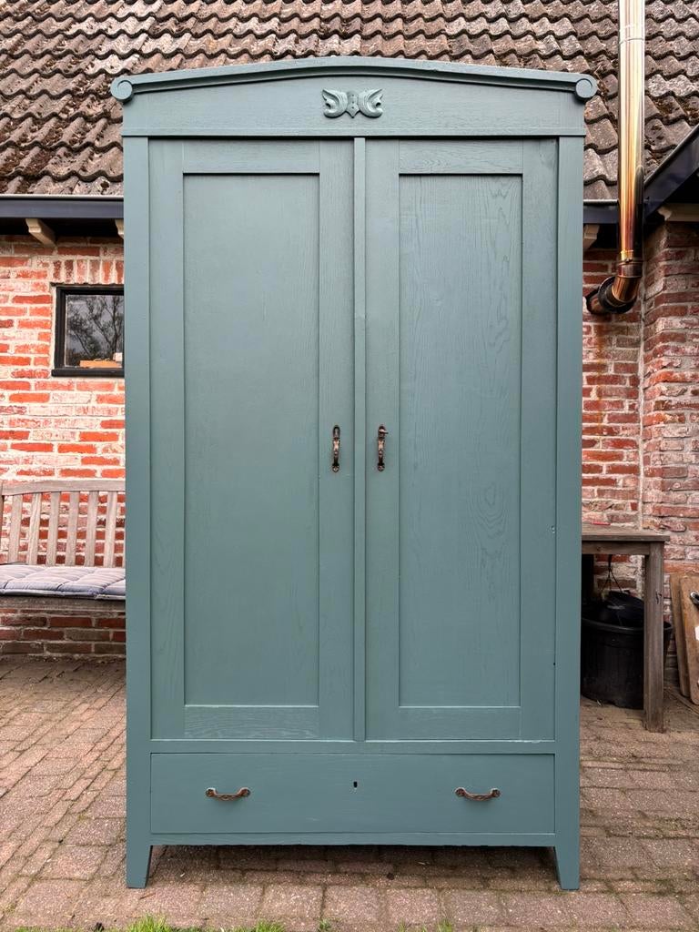 Brocante kast linnenkast kledingkast, Huis en Inrichting, Kasten | Kledingkasten, Gebruikt, 100 tot 150 cm, Ophalen of Verzenden