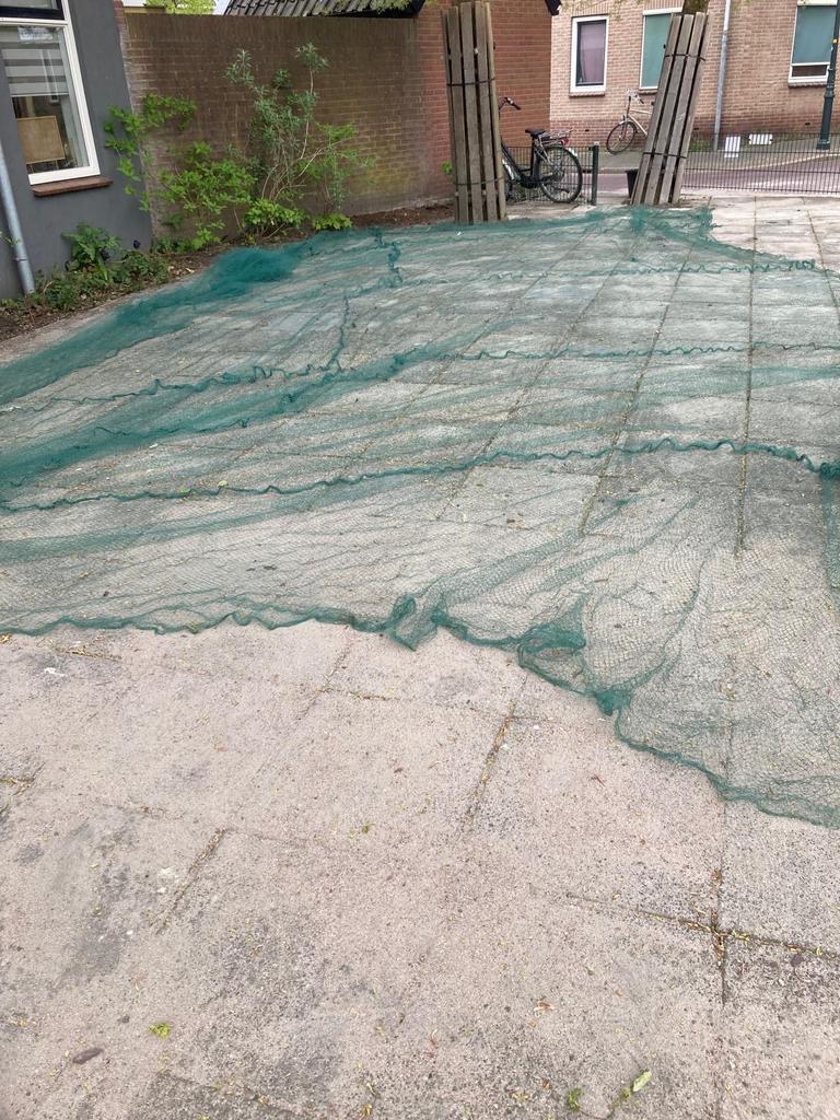 Groen net voor de tuin, tegen vraat van vogels, 10x 10 m., Ophalen of Verzenden, Gebruikt